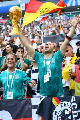German fan with World Cup winner 17 06 2018 Germany vs Mexico Luschniki Stadium Moscow