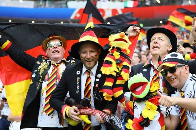 German fans celebrate 17 06 2018 Germany vs Mexico Luschniki Stadium Moscow