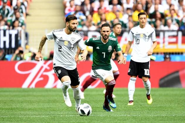 Soccer Men Season 2017 18 World Championships in Russia Group F 1 Gameday Luschniki Stadium Moscow Germany Mexico Marvin Plattenhardt Nr 2 Germany Miguel Layun Nr 7 Mexico 17 06 2018 Copyright: xMatthiasxKochx