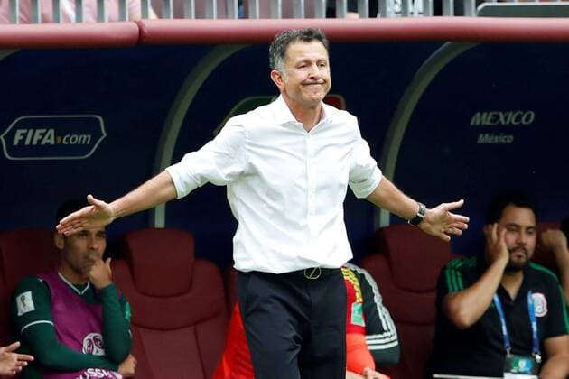 Mexican National soccer team coach Colombian Juan Carlos Osorio during the FIFA World Cup WM Weltmeisterschaft Fussball 2018 Group F soccer match between Germany and Mexico, in Moscow, Russia, 17 June 2018. GERMANY VS. MEXICO !ACHTUNG: NUR REDAKTIONELLE NUTZUNG!  Copyright: xAlbertoxEstevezx FWC09-92 20180617-636648531838670158