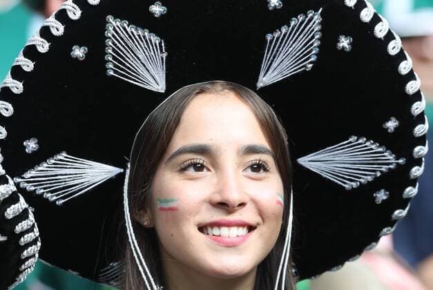 (180617) -- MOSCOW, June 17, 2018 -- A fan of Mexico is seen prior to a group F match between Germany and Mexico at the 2018 FIFA World Cup WM Weltmeisterschaft Fussball in Moscow, Russia, June 17, 2018. ) (SP)RUSSIA-MOSCOW-2018 WORLD CUP-GROUP F-GERMANY VS MEXICO XuxZijian 