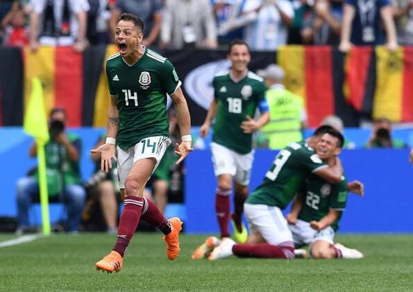 FUSSBALL WM 2018 Preliminary Group F Germany Mexico 17 06 2018 Torjubel after the 0 1 Javier Hernandez Mexico
