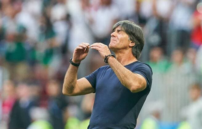 Germany - Mexico, Soccer, Moscow, June 17, 2018 DFB headcoach Joachim Jogi LOEW, LÖW,sad, disappointed, angry, Emotions, disappointment, frustration, frustrated, sadness, desperate, despair, GERMANY - MEXICO FIFA World Cup WM Weltmeisterschaft Fussball 2018 RUSSIA, Group F, Season 2018 2019, June 17, 2018 L u z h n i k i Stadium in Moscow, Russia. Photo: MAGICS Peter Schatz