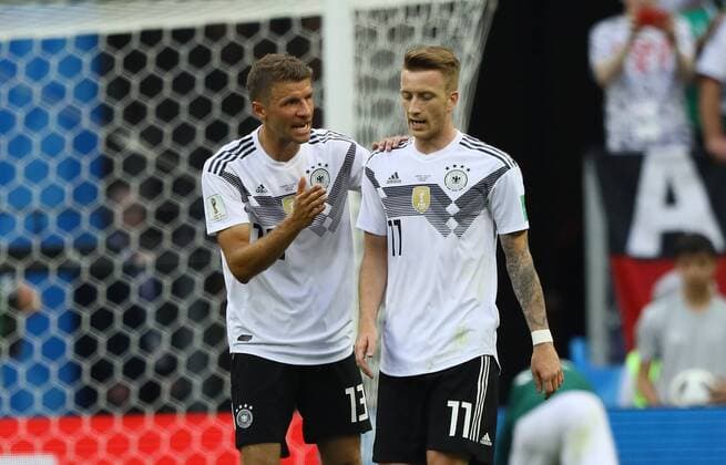 Marco Reus Germany Germany and Thomas Mueller Germany Germany 17 06 2018 Germany vs Mexico Luschniki Stadium Moscow