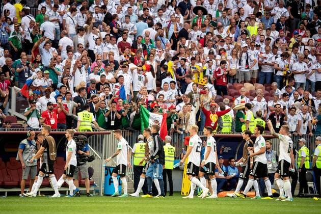 180617 Players of Germany look dejected after the FIFA World Cup group stage match between Germany and Mexico on June 17, 2018 in Moscow Photo Petter Arvidson BILDBYRAN Code PA 92069  Copyright: PETTERxARVIDSON BB180617PA083
