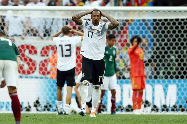 Thomas Müller Jerome Boateng disappointed disappointment Sport Football Soccer FIFA World Cup Russia Russia 2018 Season 2017 2018 17 06 2018 BRG Germany GER vs Mexico MEX