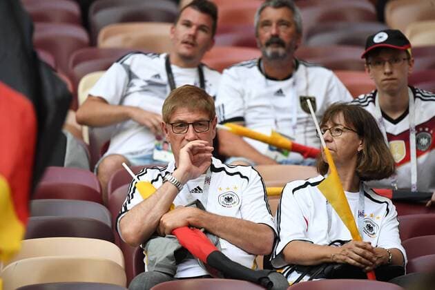 Soccer Men Season 2017 18 World Cup in Russia Group F 1 Gameday Luschniki Stadium Moscow Germany Mexico Disappointment after the final whistle on German fans 17 06 2018 Copyright: xMatthiasxKochx
