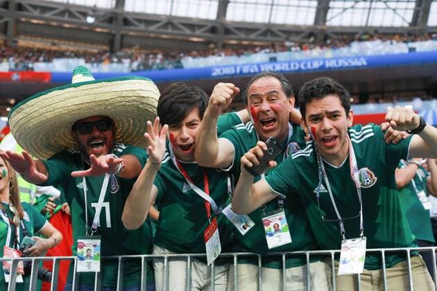 Germany vs Mexico MOSCOU, MO - 17.06.2018: GERMANY VS MEXICO - Mexico fans celebrate the team& 39;ctory duy during match between Mexico and Mexico valid for tor the 2018 World Cup held at Lujniki Stadium in Moscow, Russia. (Photo: Ricardo Moreira Fotoarena) x1551661x  RicardoxMoreira