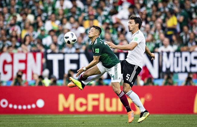 Moscow 17 06 2018 Javier Hernandez Mexico Mats Hummels Germany Germany Mexico