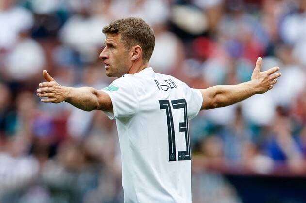 Moscow Russia 17 06 2018 FIFA World Cup Group F Germany Mexico Thomas Mueller GER gestures Gestik DeFodi507