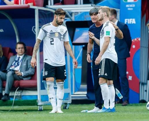 Moscow Russia 17 06 2018 FIFA World Cup Group F Germany Mexico Coach Jochaim Loew GER Timo Werner GER and Marvin Plattenhardt GER discussion DeFodi507