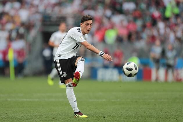 KAZAN, RUSSIA - JUNE 17: midfielder Mesut Oezil of Germany during a Group F 2018 FIFA World Cup WM Weltmeisterschaft Fussball soccer match between Germany and Mexico on June 16, 2018, at Kazan Arena in Kazan, Russia. (Photo by Anatoliy Medved Icon Sportswire) SOCCER: JUN 17 FIFA World Cup Group Stage - Germany v Mexico Icon180617041 EDITORIAL USE ONLY