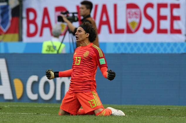 Bilder des Tages - SPORT 17.06.2018. Moscow, Russian:Ochoa in action during the FIFA World Cup WM Weltmeisterschaft Fussball Russia 2018, Group F, football match between GERMANY v MEXICO in Luzhniki Stadium in Moscow.  Copyright: xMarcoxIacobuccix xIPAx xMarcoxIacobuccix