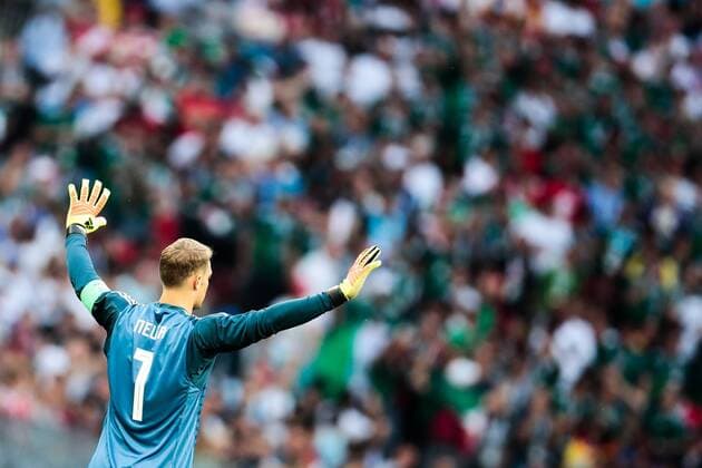 MOSCOW, RUSSIA - JUNE 17, 2018: Germany s goalkeeper Manuel Neuer in the 2018 FIFA World Cup WM Weltmeisterschaft Fussball Group F football match against Mexico at Luzhniki Stadium. Mexico won the game 1-0. Denis Tyrin TASS  TS084D0A