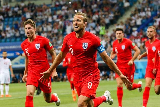 WM 2018, Tunesien - England WM 2018, Tunesien - England England v Tunisia 2018 FIFA World Cup WM Weltmeisterschaft Fussball Harry Kane of England celebrates scoring their first goal during the England v Tunisia 2018 FIFA World Cup match at Volgograd Arena, Volgograd Content Not Available For UK Newspapers Copyright: xPaulxChestertonx FIL-11920-0079