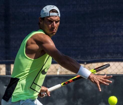 Spanish player Rafa Nadal is seen during a training session at Santa Ponça tennis club in Calvia, Spain, 19 June 2018. Nadal will be playing in The Championships, Wimbledon, that takes place in London from 02 to 15 July. Rafa Nadal !ACHTUNG: NUR REDAKTIONELLE NUTZUNG!  Copyright: xCATIxCLADERAx GRAF3116 20180619-636650162412235969