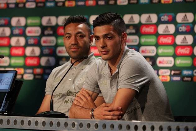 June 19, 2018 - EUM20180619DEP12.JPG.MOSCÃö, Rusia SoccerFutbol-Mexico.- Los futbolistas mexicanos Raul Jimenez y Marco Fabian atienen a medios de comunicacion este martes 19 de junio de 2018 en el marco de su preparacion para el choque ante el combinado de Corea del Sur, duelo correspondiente a la actividad del Grupo F dentro del Mundial de Rusia 2018. Foto: Agencia EL UNIVERSALLuis CortesEVZ. Latin News: June 19, 2018  - ZUMAu78_ 20180619_zaf_u78_517 Copyright: xElxUniversalx