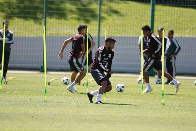 June 20, 2018 - EUM20180620DEP06.JPG .MOSCÃö, Rusia SoccerFutbol-Seleccion.- La Seleccion Mexicana de futbol realiza su entrenamiento correspondiente a este miercoles 20 de junio de 2018, como parte de su preparacion para el choque ante el combinado de Corea del Sur, duelo correspondiente a la actividad del Grupo F dentro del Mundial de Rusia 2018 que tendra lugar este sabado 23 de junio. Foto: Agencia EL UNIVERSALLuis CortesAFBV Latin News: June 20, 2018  - ZUMAu78_ 20180620_zaf_u78_519 Copyright: xElxUniversalx