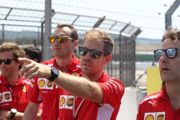 Formel 1, GP Frankreich, Streckenbesichtigung Photo4 LaPresse 21 06 2018 Paul Ricard, France Grand Prix Formula One France 2018 In the pic: Sebastian Vettel (GER) Scuderia Ferrari SF71H  Copyright: xPhoto4 LaPressex