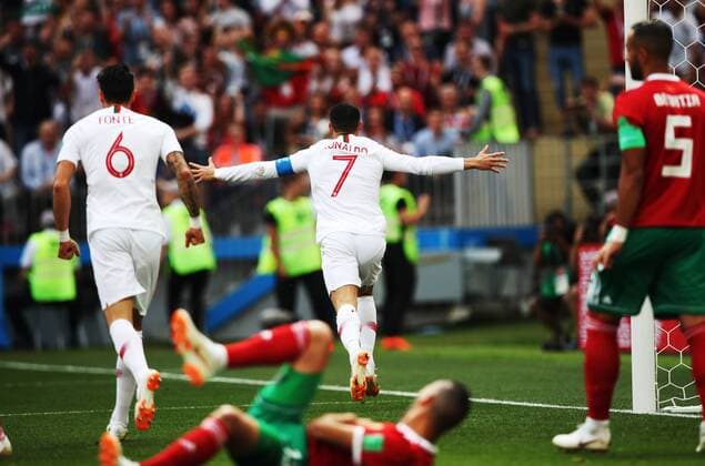 Football - 2018 FIFA World Cup WM Weltmeisterschaft Fussball - Group B: Portugal vs. Morocco Cristiano Ronaldo of Portugal is seen after he scores at the Luzhniki Stadium, Moscow. COLORSPORT IAN MACNICOL 