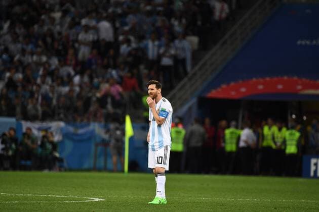 Fussball, Herren, Saison 2017 18, WM in Russland, Gruppe D (2. Spieltag, Nischni-Nowgorod-Stadion), Argentinien - Kroatien, Lionel Messi (Nr. 10, Argentinien), 21.06. 2018, *** Soccer Men Season 2017 18 WC in Russia Group D 2 Gameday Nizhny Novgorod Stadium Argentina Croatia Lionel Messi Nr 10 Argentina 21 06 2018 Copyright: xMatthiasxKochx