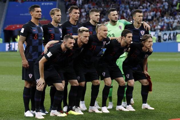 back row (l-r) Dejan Lovren of Croatia, Ivan Strinic of Croatia, Mario Mandzukic of Croatia, Mateo Kovacic of Croatia, goalkeeper Danijel Subasic of Croatia, Ivan Perisic of Croatia front row(l-r) Marcelo Brozovic of Croatia, Ivan Rakitic of Croatia, Domagoj Vida of Croatia, Sime Vrsaljko of Croatia, Luka Modric of Croatia during the 2018 FIFA World Cup WM Weltmeisterschaft Fussball Russia group D match between Argentina and Croatia at the Novgorod stadium on June 21, 2018 in Nizhny Novgorod, Russia FIFA World Cup 2018 Russia 2017 2018 xVIxVIxImagesx xMauricexvanxSteenxWKxIVx 11267478