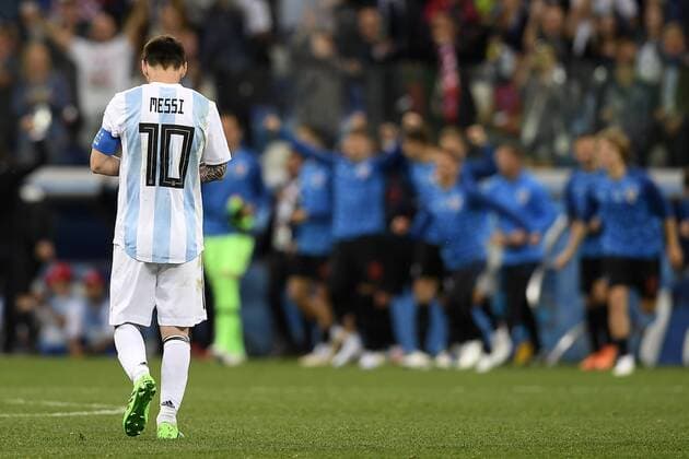 Bilder des Tages - SPORT Photo LaPresse - Fabio Ferrari June 21, 2018 Niznij Novgorod ( Russia Federation ) Russia 2018 - FIFA World Cup WM Weltmeisterschaft Fussball - Argentina vs Croatia - Niznij Novgorod Stadium . in the pic:Lionel Messi (Argentina) delusion  Copyright: xFabioxFerrari LaPressex