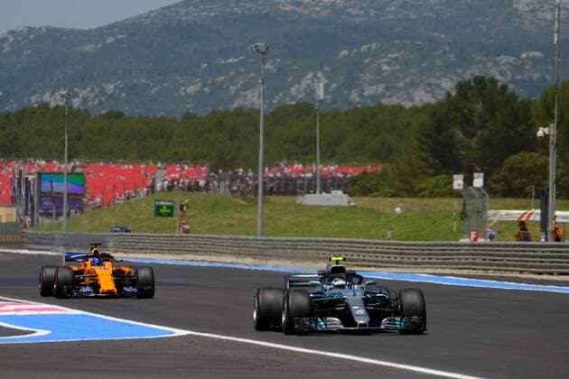 June 22, 2018 - Le Castellet, Var, France - Mercedes 77 Driver VALTTERI BOTTAS (FIN) in action during the Formula one French Grand Prix at the Paul Ricard circuit at Le Castellet - France F1 2018: Spanish Grand Prix: Free Practice 1 - ZUMAp119 20180622_zaf_p119_010 Copyright: xPierrexSteveninx