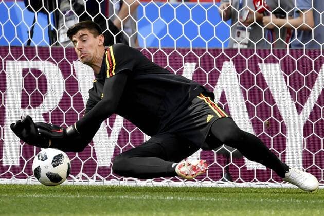 WM 2018, Training Nationalteam Belgien Belgium s goalkeeper Thibaut Courtois pictured during a training session of Belgian national soccer team the Red Devils in the Spartak stadium, in Moscow, Russia, Friday 22 June 2018. The team is preparing for their second game against Tunisia tomorrow at the FIFA World Cup WM Weltmeisterschaft Fussball 2018. DIRKxWAEM  x05368152x