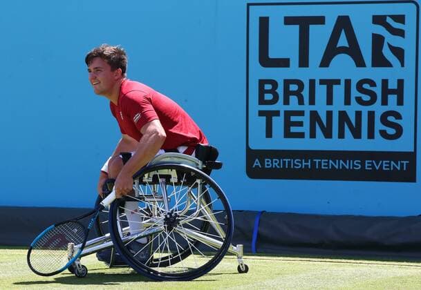 Rohlstuhltennis, Queens Club London June 22, 2018 - London, United Kingdom - Gordon Reid in action .during Fever-Tree Championships Wheelchair Event match between Gordon Reid against Nicolas Peifer (FRA) at The Queen s Club, London, on 22 June 2018 Fever-Tree Championships - Day Five  - ZUMAn230 20180622_zaa_n230_651 Copyright: xKieranxGalvinx