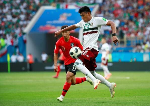 WM 2018, Südkorea - Mexiko Mexican forward Jesus Gallardo controls the ball during the FIFA World Cup WM Weltmeisterschaft Fussball 2018 Group F soccer match between Korea Republic and Mexico, in Rostov-On-Don, Russia, 23 June 2018. KOREA REPUBLIC VS. MEXICO !ACHTUNG: NUR REDAKTIONELLE NUTZUNG!  Copyright: xJosexMendezx FWC28-47 20180623-636653725271349662