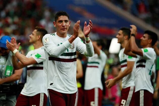 WM 2018, Südkorea - Mexiko Mexican players prior to the FIFA World Cup WM Weltmeisterschaft Fussball 2018 Group F soccer match between Korea Republic and Mexico, in Rostov-On-Don, Russia, 23 June 2018. KOREA REPUBLIC VS. MEXICO !ACHTUNG: NUR REDAKTIONELLE NUTZUNG!  Copyright: xJosexMendezx FWC28-111 20180623-636653774747277816
