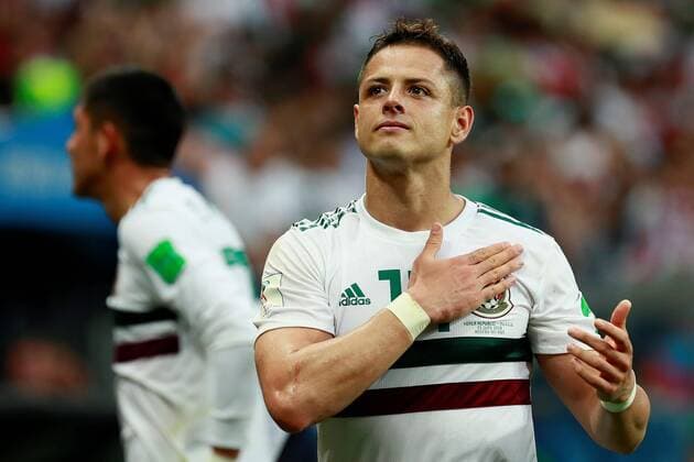 WM 2018, Südkorea - Mexiko Mexican forward Javier Hernandez celebrates at the end of the FIFA World Cup WM Weltmeisterschaft Fussball 2018 Group F soccer match between Korea Republic and Mexico, in Rostov-On-Don, Russia, 23 June 2018. KOREA REPUBLIC VS. MEXICO !ACHTUNG: NUR REDAKTIONELLE NUTZUNG!  Copyright: xJosexMendezx FWC28-115 20180623-636653776189169248
