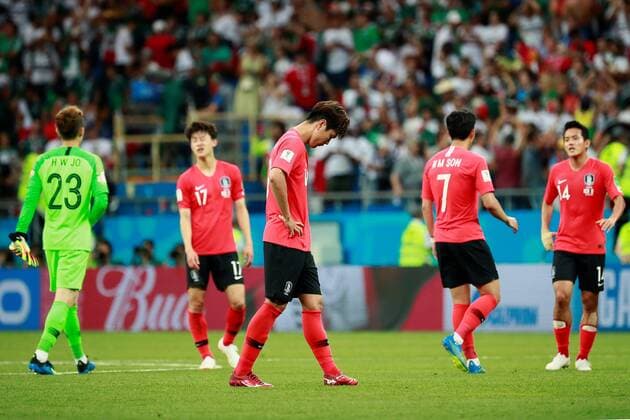 WM 2018, Südkorea - Mexiko South Korean players at the end of the FIFA World Cup WM Weltmeisterschaft Fussball 2018 Group F soccer match between Korea Republic and Mexico, in Rostov-On-Don, Russia, 23 June 2018. KOREA REPUBLIC VS. MEXICO !ACHTUNG: NUR REDAKTIONELLE NUTZUNG!  Copyright: xJosexMendezx FWC28-121 20180623-636653776264013887