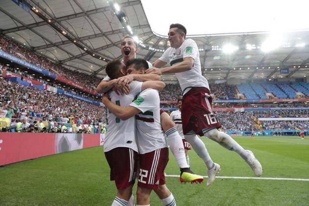 June 23 2018 EUM20180623DEP26 JPG ROSTOV Russia SoccerFutbol World Celebration of the goal scored by Javier Chicharito Hernandez during the match Mexico vs South Korea that gave the victory to the Mexican National Team 2 1 at the Rostov Arena Stadium this June 23, 2018 Photo Agency EL UNIVERSALLuis CortesEELG Latin News June 23 2018  - ZUMAu78_ 20180623_zaf_u78_526 Copyright: xElxUniversalx