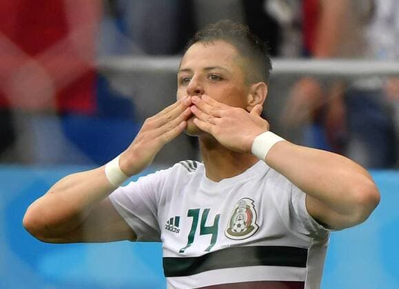 WM 2018, Südkorea - Mexiko (180623) -- ROSTOV-ON-DON, June 23, 2018 -- Javier Hernandez of Mexico celebrates scoring during the 2018 FIFA World Cup WM Weltmeisterschaft Fussball Group F match between South Korea and Mexico in Rostov-on-Don, Russia, June 23, 2018. ) (SP)RUSSIA-ROSTOV-ON-DON-2018 WORLD CUP-GROUP F-SOUTH KOREA VS MEXICO LixGa 