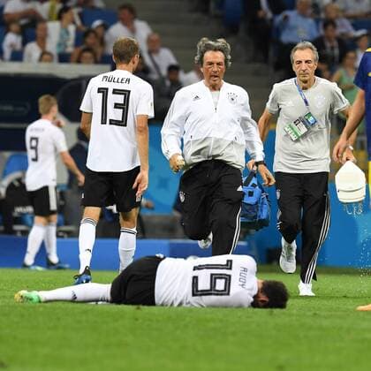 Sochi Soccer Men FIFA World Cup 2018 FIFA world cup 2018 23 06 2018 Fishtstadion Sochi Group F Preliminary round Germany vs Sweden Sebastian Rudy injured Hans Wilhelm Müller Wohlfahrt Wolfgang Bunz all Germany