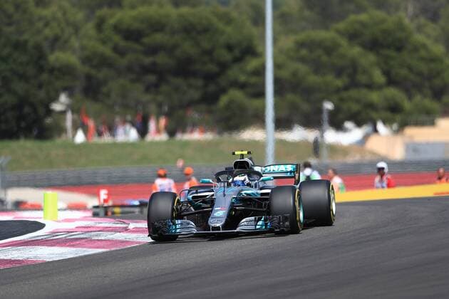 24th June 2018, Circuit Paul Ricard, Le Castellet, France; French Formula One Grand Prix, race day; Mercedes AMG Petronas Motorsport, Valtteri Bottas begins to pass after pitting from nhis lap 1 crash with Vettel  ActionPlus12040295 Octane