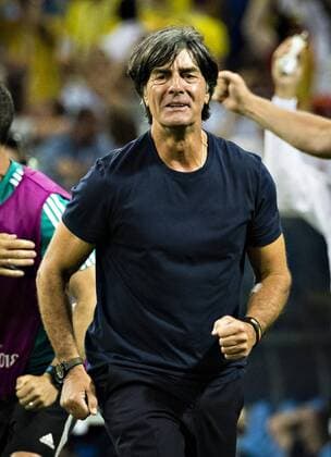 Sochi 23 06 2018 Coach Joachim Löw Germany immediately after the goal by Toni Kroos Germany with Glücksband Germany Sweden Fisht Stadion Olympic Stadium