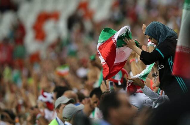 25.06.2018. Saransk, Russian:DELUSION IRANIAN FANS AT END OF FIFA World Cup WM Weltmeisterschaft Fussball Russia 2018, Group B, football match between IRAN V PORTUGAL in MORDOVIA ARENA STADIUM in SARANSK.  Copyright: xMarcoxIacobuccix xIPAx xMarcoxIacobuccix