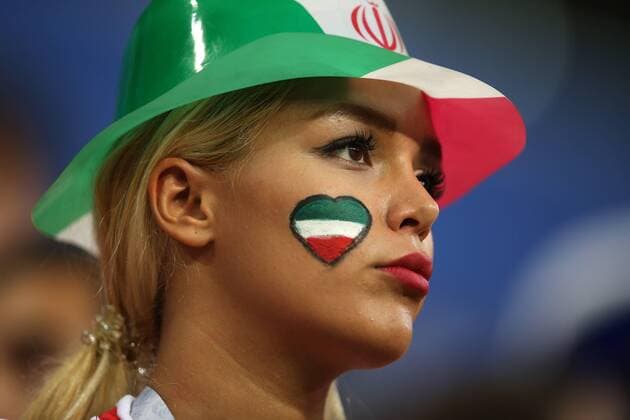 25.06.2018. Saransk, Russian: IRANIAN FANS ON THE STANDS IN the FIFA World Cup WM Weltmeisterschaft Fussball Russia 2018, Group B, football match between IRAN V PORTUGAL in MORDOVIA ARENA STADIUM in SARANSK.  Copyright: xMarcoxIacobuccix xIPAx xMarcoxIacobuccix