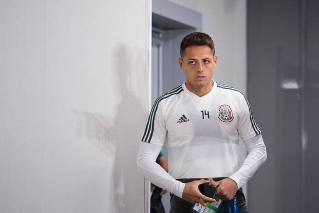 180626 Javier Hernandez of the Mexican national football team at a press conference during the FIFA World Cup on June 26, 2018 in Ekaterinburg Photo Joel Marklund BILDBYR N Code JM 87734  Copyright: JOELxMARKLUND BB180626JM065