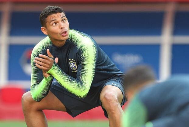 Sport Themen der Woche KW26 Bilder des Tages - SPORT Training of the Brazilian Team in Moscow MOSCOU, MO - 26.06.2018: TRAINING OF THE BRAZILIAN TEAM IN MOSCOW - The defender Thiago Silva during the training of the Brazilian national team Nationalteam at the Spartak Stadium in Moscow, Russia. (Photo: Rodolfo Buhrer La Imagem Fotoarena) x1556378x  RodolfoxBuhrer