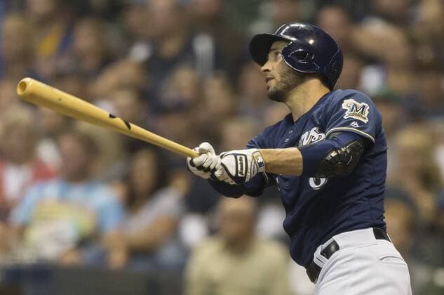 June 26, 2018: Milwaukee Brewers left fielder Ryan Braun 8 hits a two run homer to center field in the 5th inning of the Major League Baseball game between the Milwaukee Brewers and the Kansas City Royals at Miller Park in Milwaukee, WI. CSM MLB Baseball Herren USA 2018 Royals vs Brewers JUN 26 - ZUMAc04_ 20180626_zaf_c04_005 Copyright: xJohnxFisherx