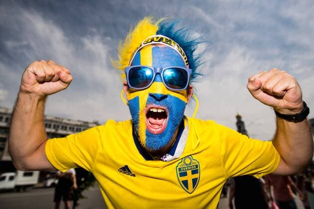 180627 Swedish fans ahead of the FIFA World Cup group stage match between Mexico and Sweden on June 27, 2018 in Ekaterinburg Photo Petter Arvidson BILDBYR N Code PA 87737  Copyright: PETTERxARVIDSON BB180627PA003