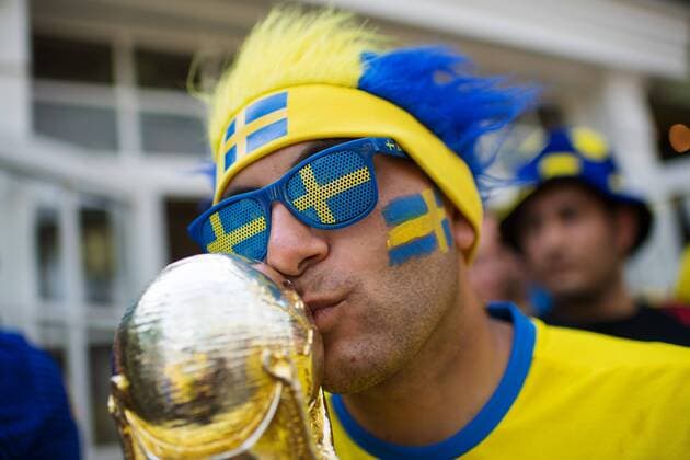 180627 A Swedish fan ahead of the FIFA World Cup group stage match between Mexico and Sweden on June 27, 2018 in Ekaterinburg Photo Joel Marklund BILDBYR N Code JM 87737  Copyright: JOELxMARKLUND BB180627JM014