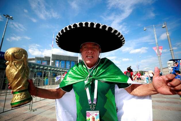 Mexican supporters prior to the FIFA World Cup WM Weltmeisterschaft Fussball 2018 Group F soccer match between Mexico and Sweden, in Ekaterinburg, Russia, 27 June 2018. MEXICO VS. SWEDEN !ACHTUNG: NUR REDAKTIONELLE NUTZUNG!  Copyright: xJosexMendezx FWC42-11 20180627-636657095869970739