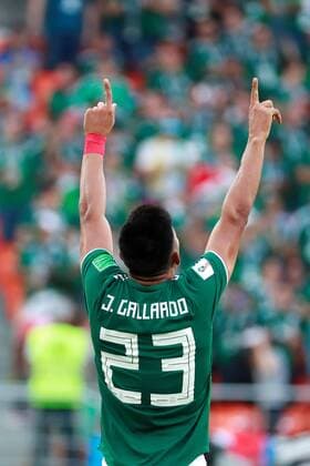 Mexican forward Jesus Gallardo during the FIFA World Cup WM Weltmeisterschaft Fussball 2018 Group F soccer match between Mexico and Sweden, in Ekaterinburg, Russia, 27 June 2018. MEXICO VS. SWEDEN !ACHTUNG: NUR REDAKTIONELLE NUTZUNG!  Copyright: xJosexMendezx FWC42-48 20180627-636657123446826051