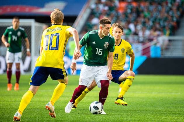180627 Hector Herrera of Mexico during the FIFA World Cup group stage match between Mexico and Sweden on June 27, 2018 in Ekaterinburg Photo Petter Arvidson BILDBYR N Code PA 87737  Copyright: PETTERxARVIDSON BB180627PA045