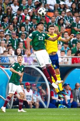 180627 Jesus Gallardo of Mexico and Mikael Lustig of Sweden during the FIFA World Cup group stage match between Mexico and Sweden on June 27, 2018 in Ekaterinburg Photo Petter Arvidson BILDBYR N Code PA 87737  Copyright: PETTERxARVIDSON BB180627PA060
